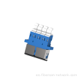 Adaptador de fibra óptica LC Quad con brida con obturador de metal